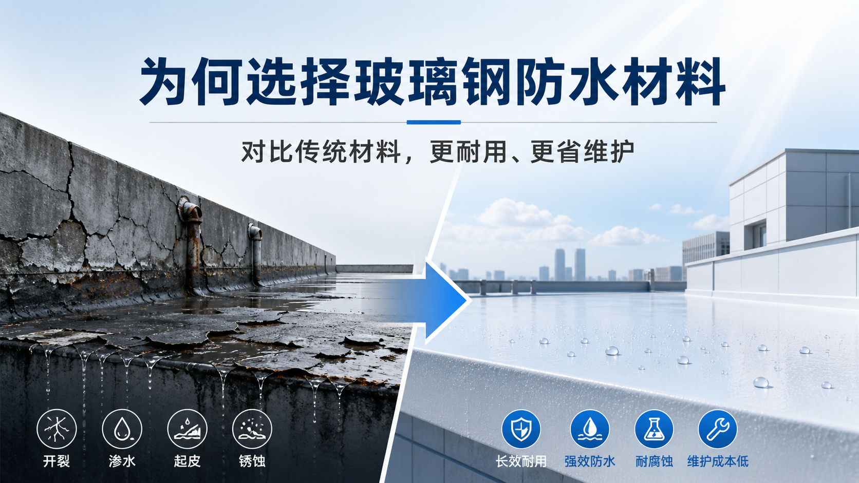 在大连，为何选择玻璃钢防水材料而非传统材料